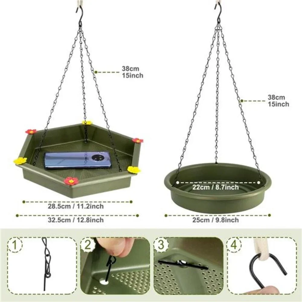 Hanging Bird Bath, Bird Bath, Hanging Bird Feeder, Bird Feeder, 2 in 1 XXL